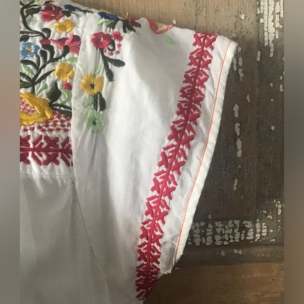 3J Workshop Johnny Was Embroidered Dress White Floral Small - Picture 5 of 12